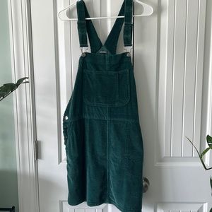 Teal Corduroy Overall Dress